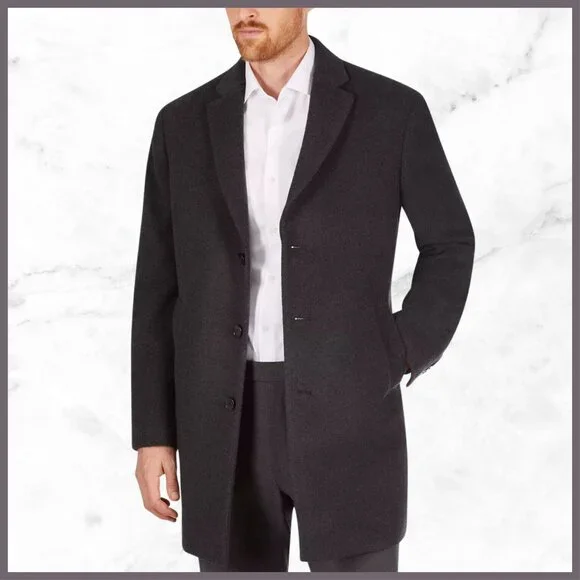 Calvin Klein $395 Men's Prosper Wool Blend Overcoat 40Long Slim
